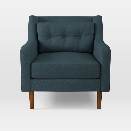OPEN BOX: Crosby Armchair, Twill, Teal - Image 0