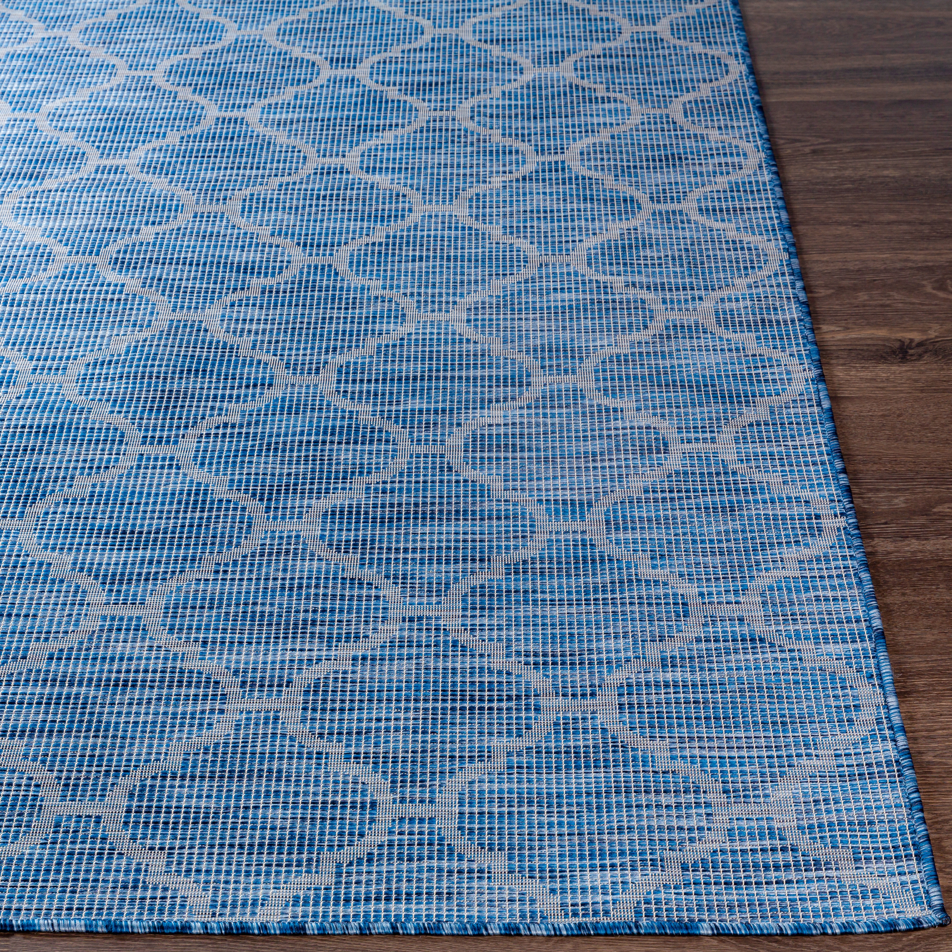 Pasadena Blue Outdoor 2'6" x 7'3" Machine Woven Rug - Image 2