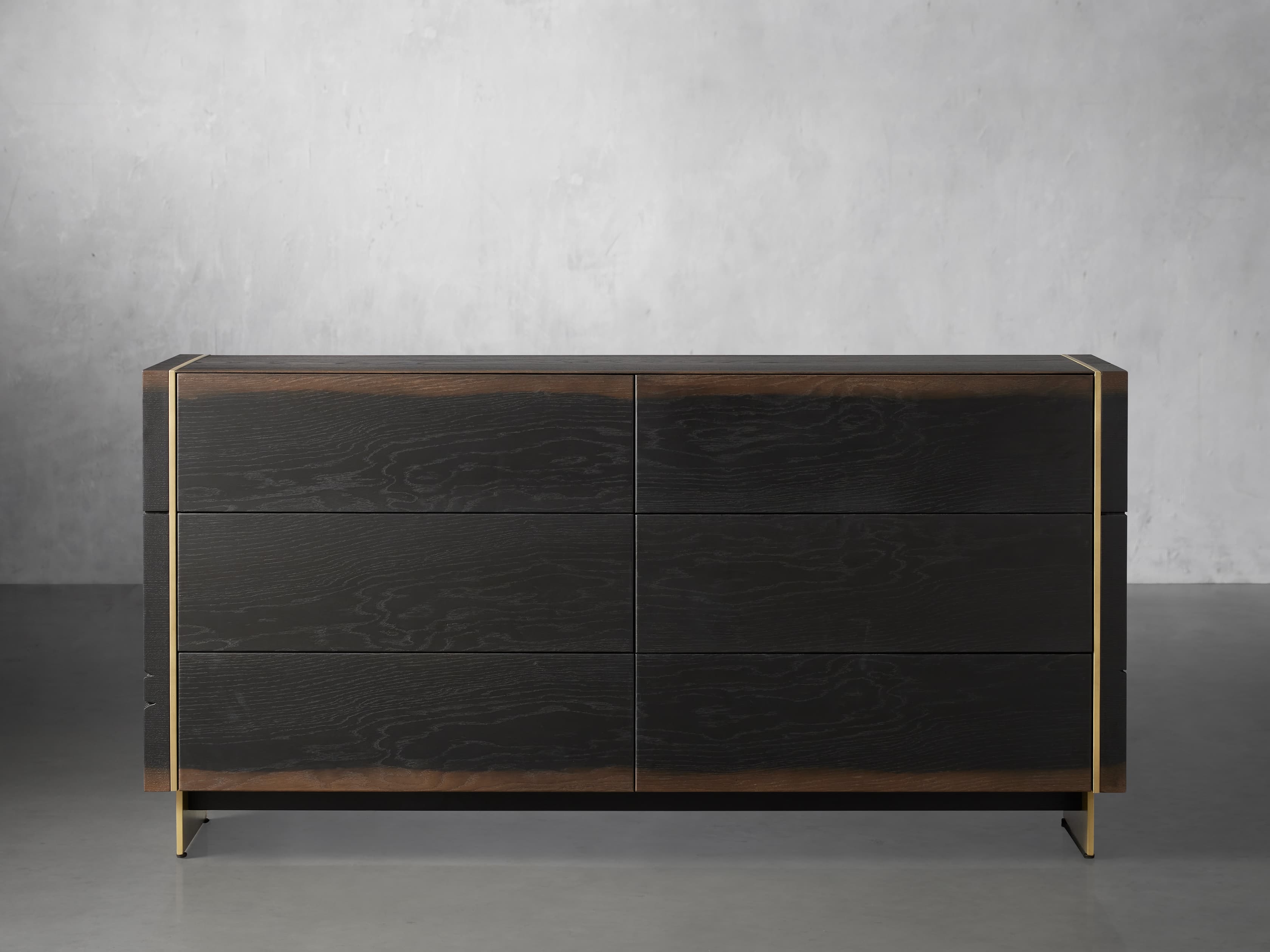 Mihaela Six-Drawer Dresser in Wood Brown  Vin Rosu - Image 0