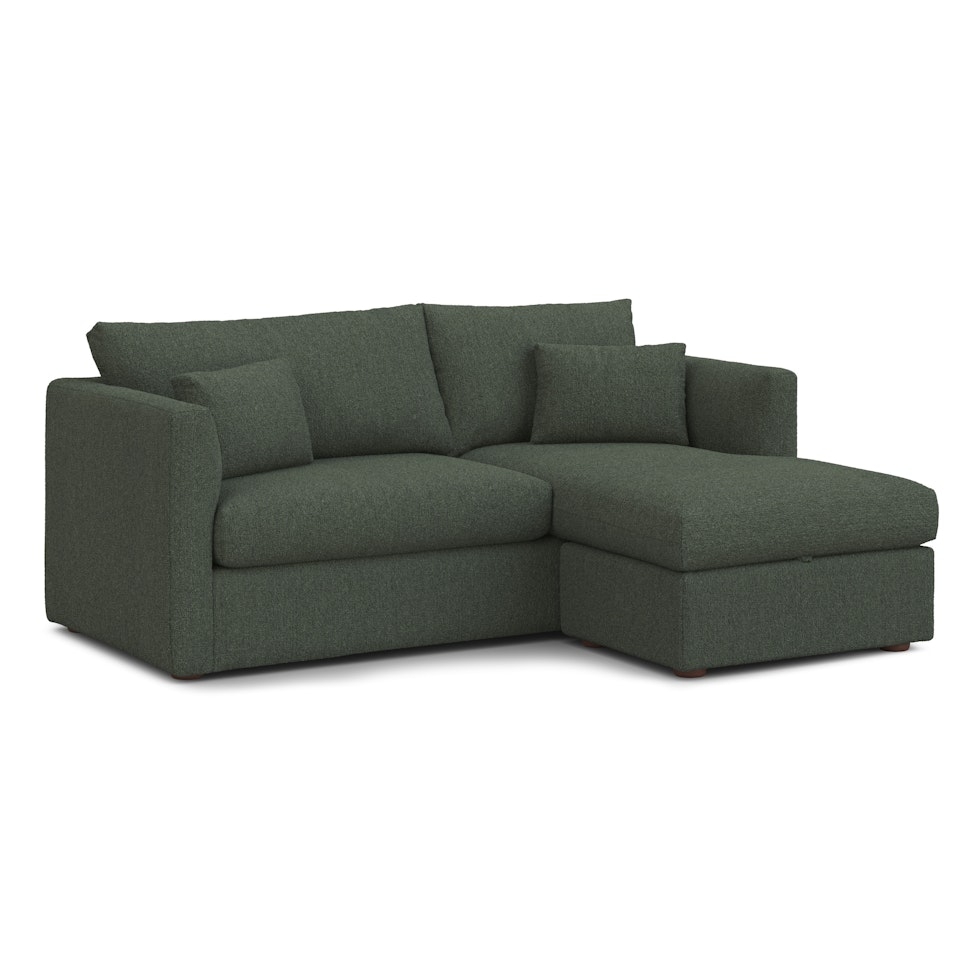 Marina 80" Reversible Storage Sectional - Green Wool Bouclé - Image 2