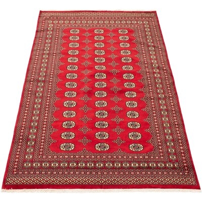 One-of-a-Kind Avedis Hand-Knotted 2010s Bokhara Red/Brown/Beige 6' x 9'2" Wool Area Rug - Image 0
