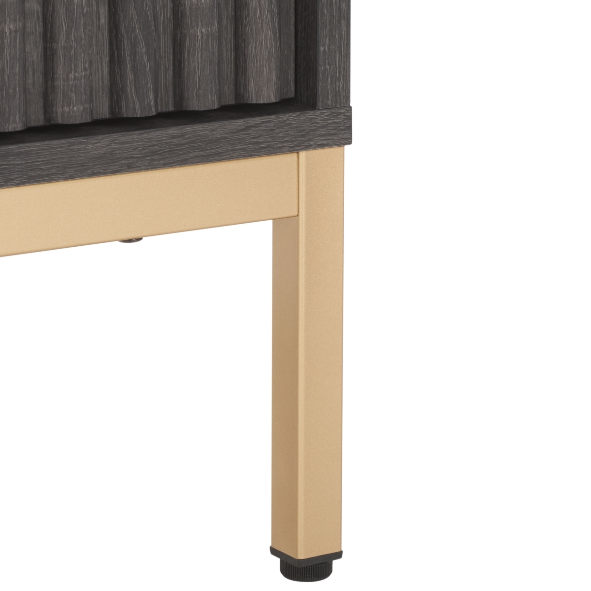 Lylia 2 Drawer 2 Shelf Media Stand - Distressed Black / Gold - Safavieh - Image 4