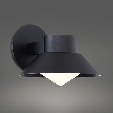 Angled Metal Outdoor Sconce 8", Black - Image 1