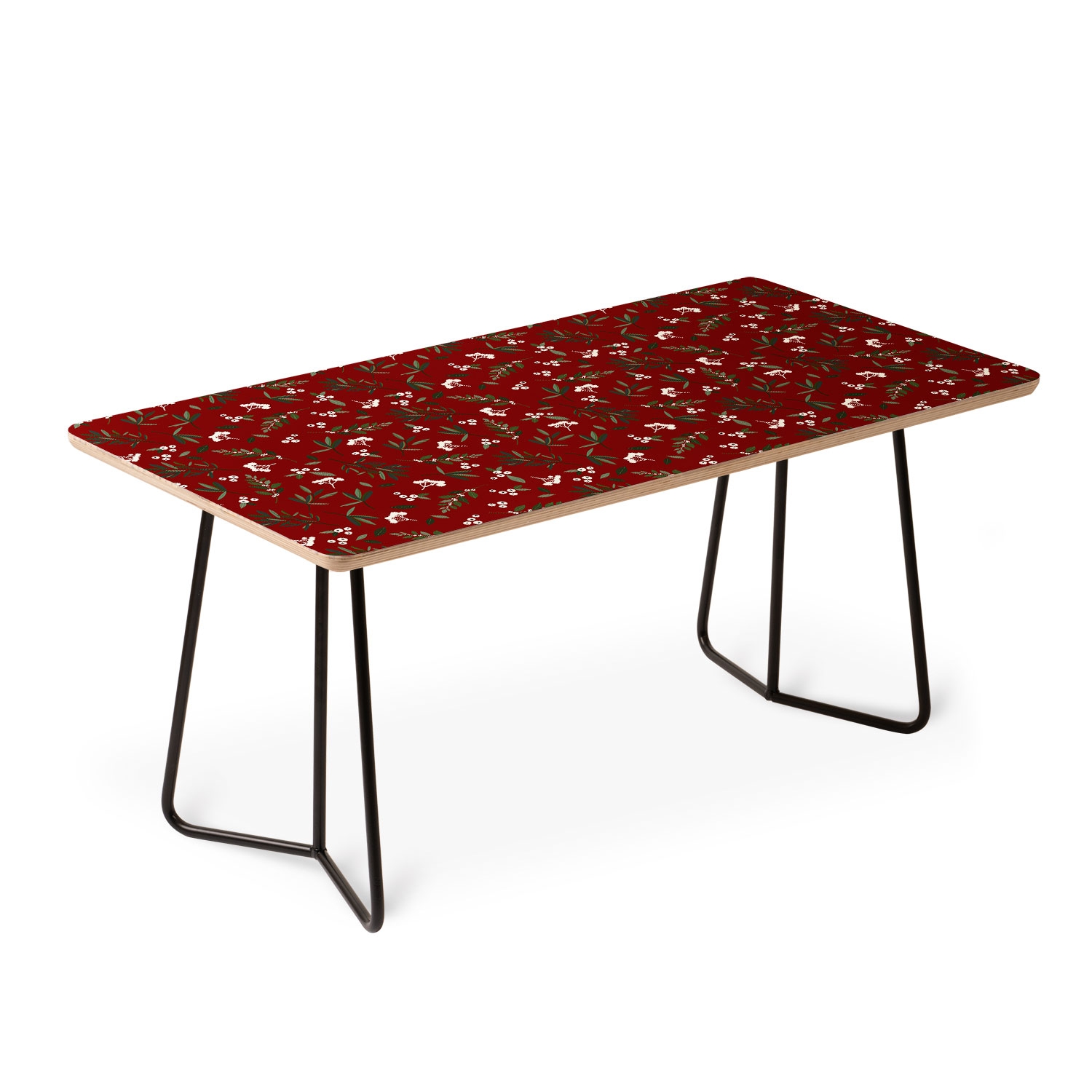 Nordic Olive Red by Iveta Abolina - Coffee Table Black Aston Legs - Image 3