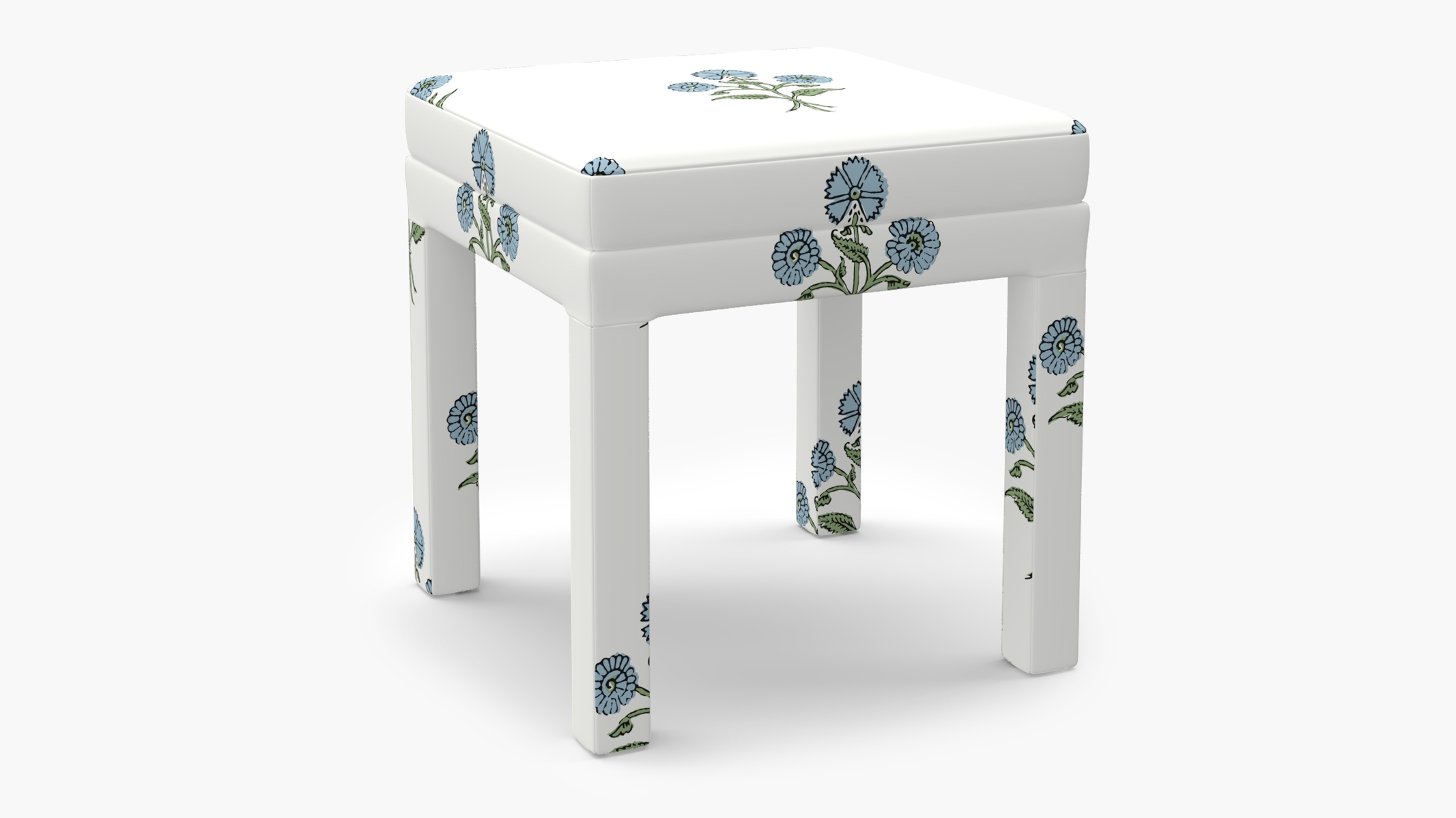 Parsons Ottoman, Blue Delphine - Image 1