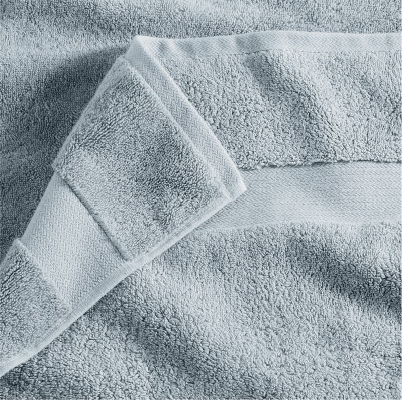 Organic Turkish Cotton Mist Blue Washcloth - Image 2