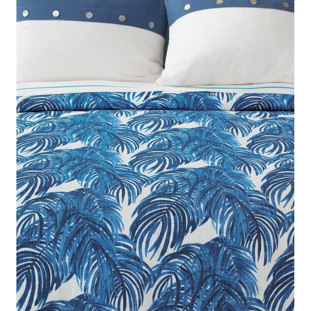 Eastern Accents Malia Blue Floral Cotton 3 Piece Duvet Cover Set - Image 0