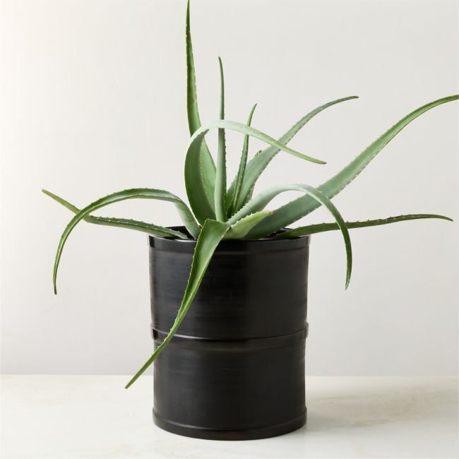 Lacuna Round Black Terracotta Planter Large - Image 0