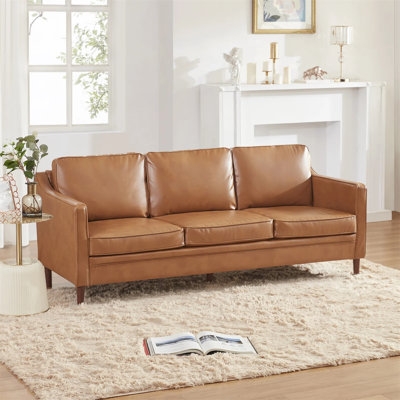Hinnar 33.26'' Vegan Leather Sofa - Image 0