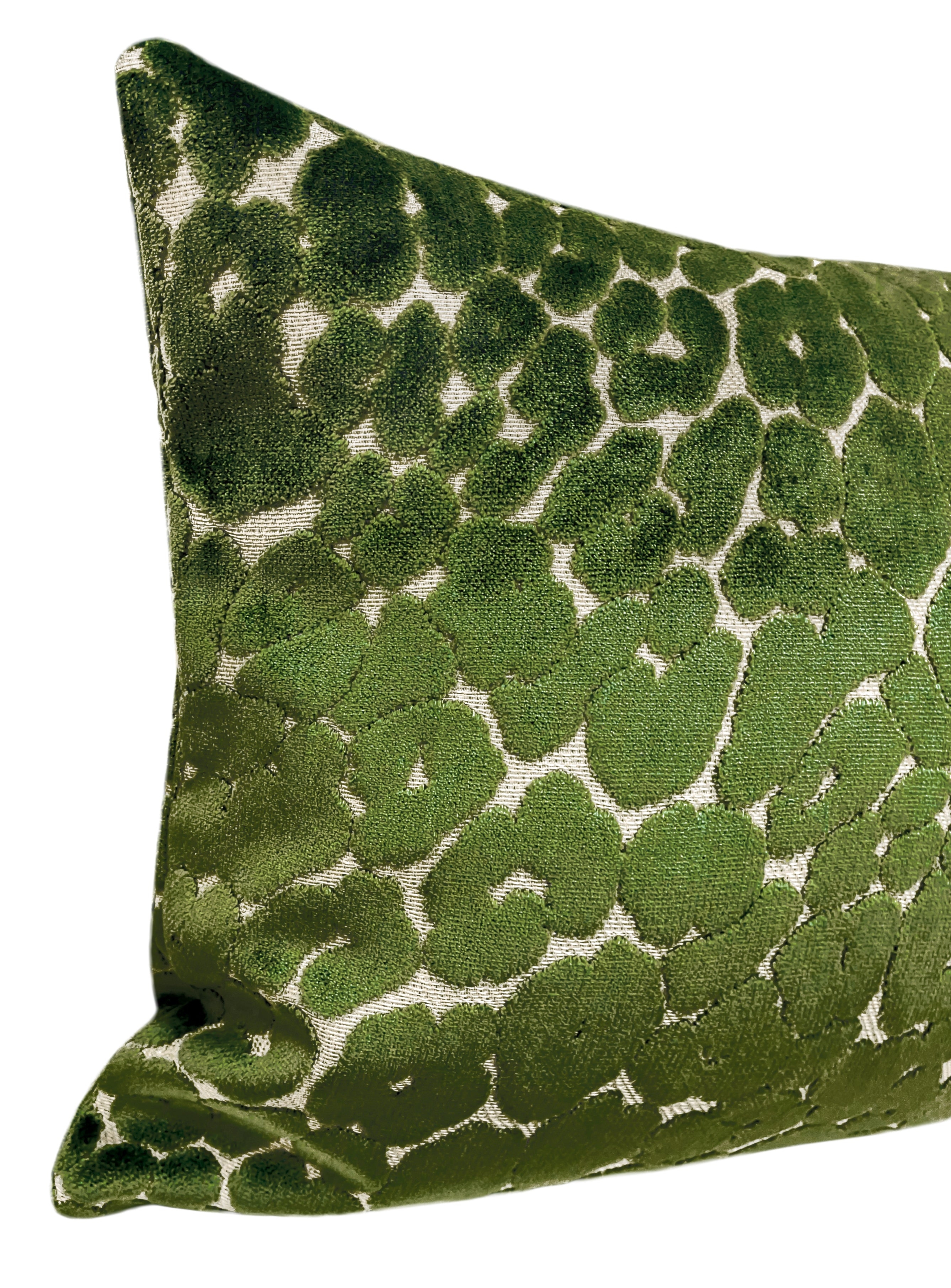 THE XL LUMBAR :: LEOPARD CUT VELVET // OLIVE - BY THE YARD - Image 3