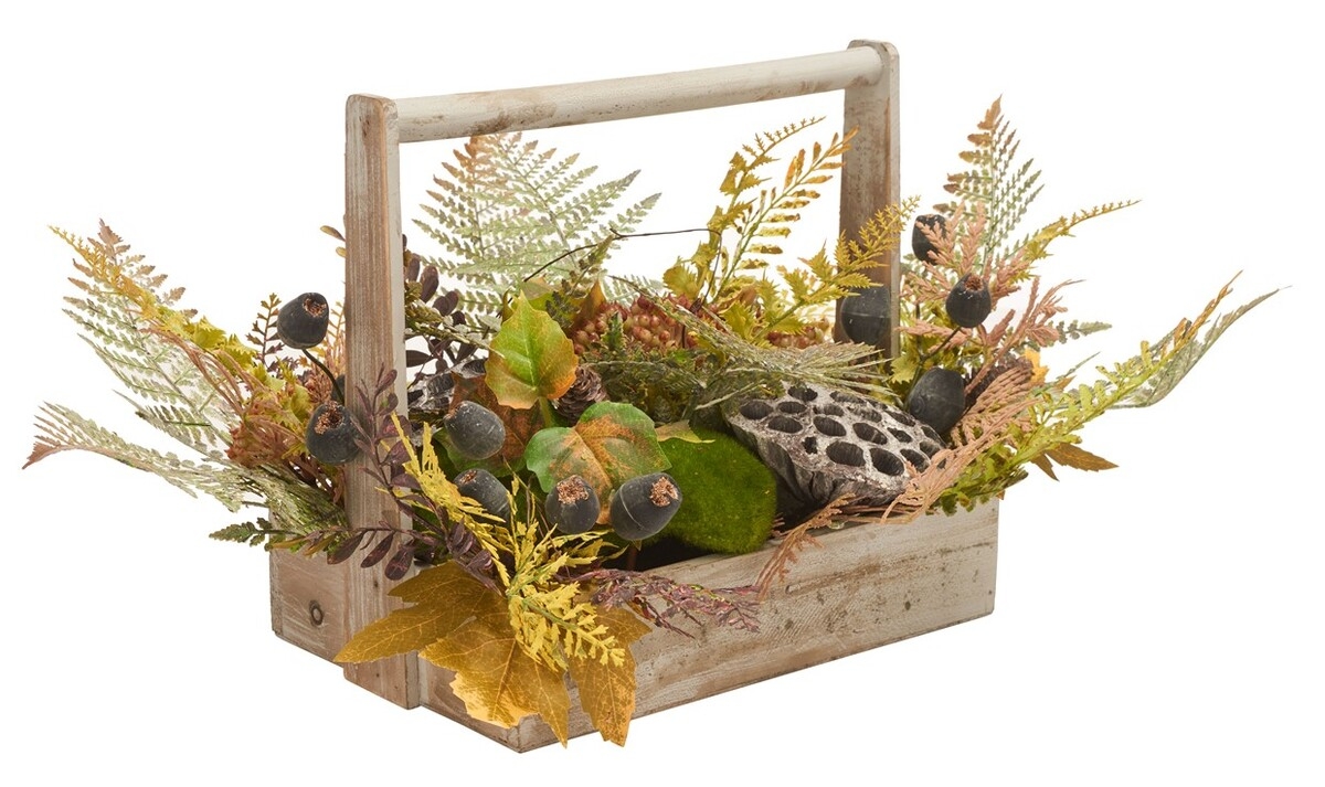 Safavieh Faux 25" Lotus & Fern Planter - Image 3