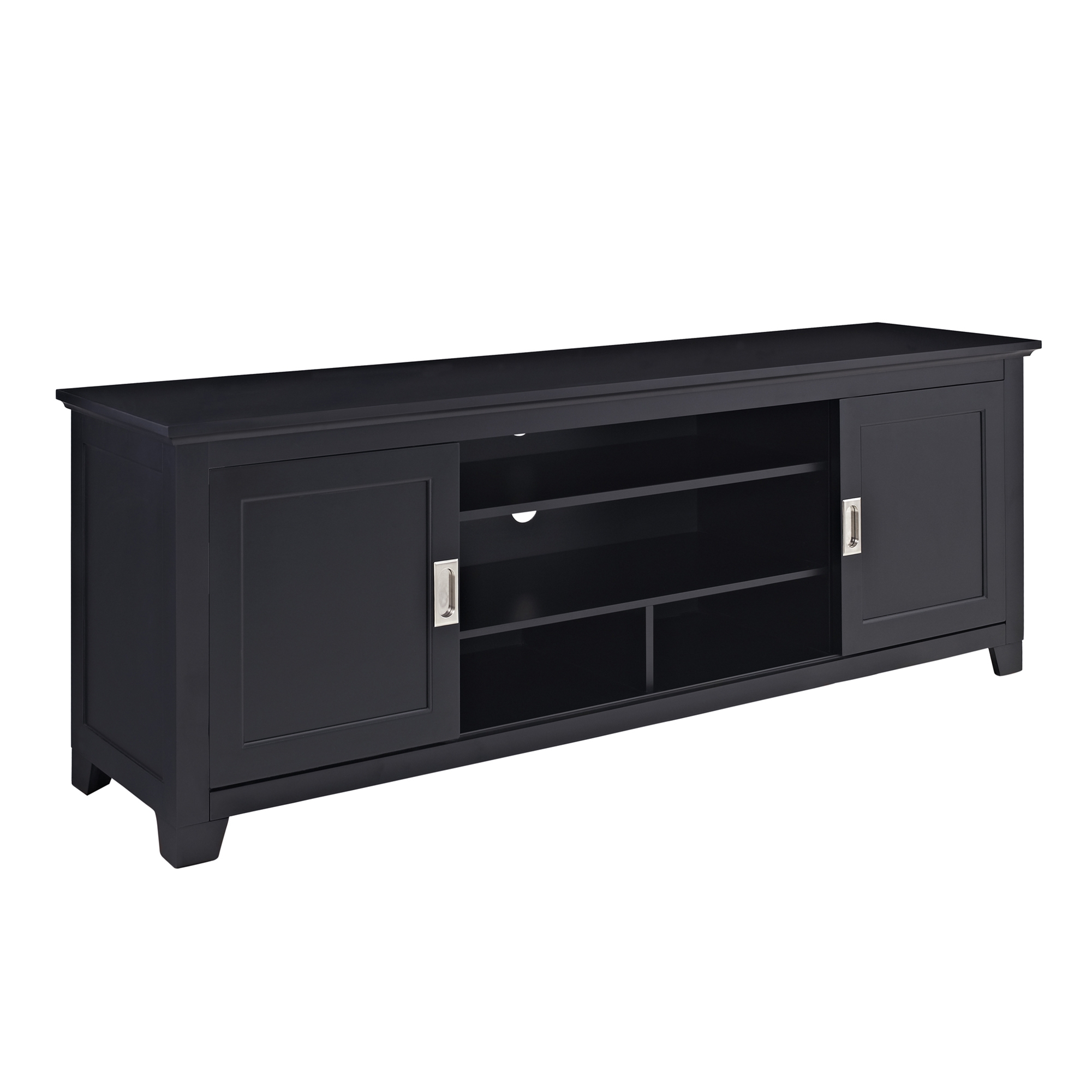 Fullview 70" Traditional Wood TV Stand - Black - Image 1