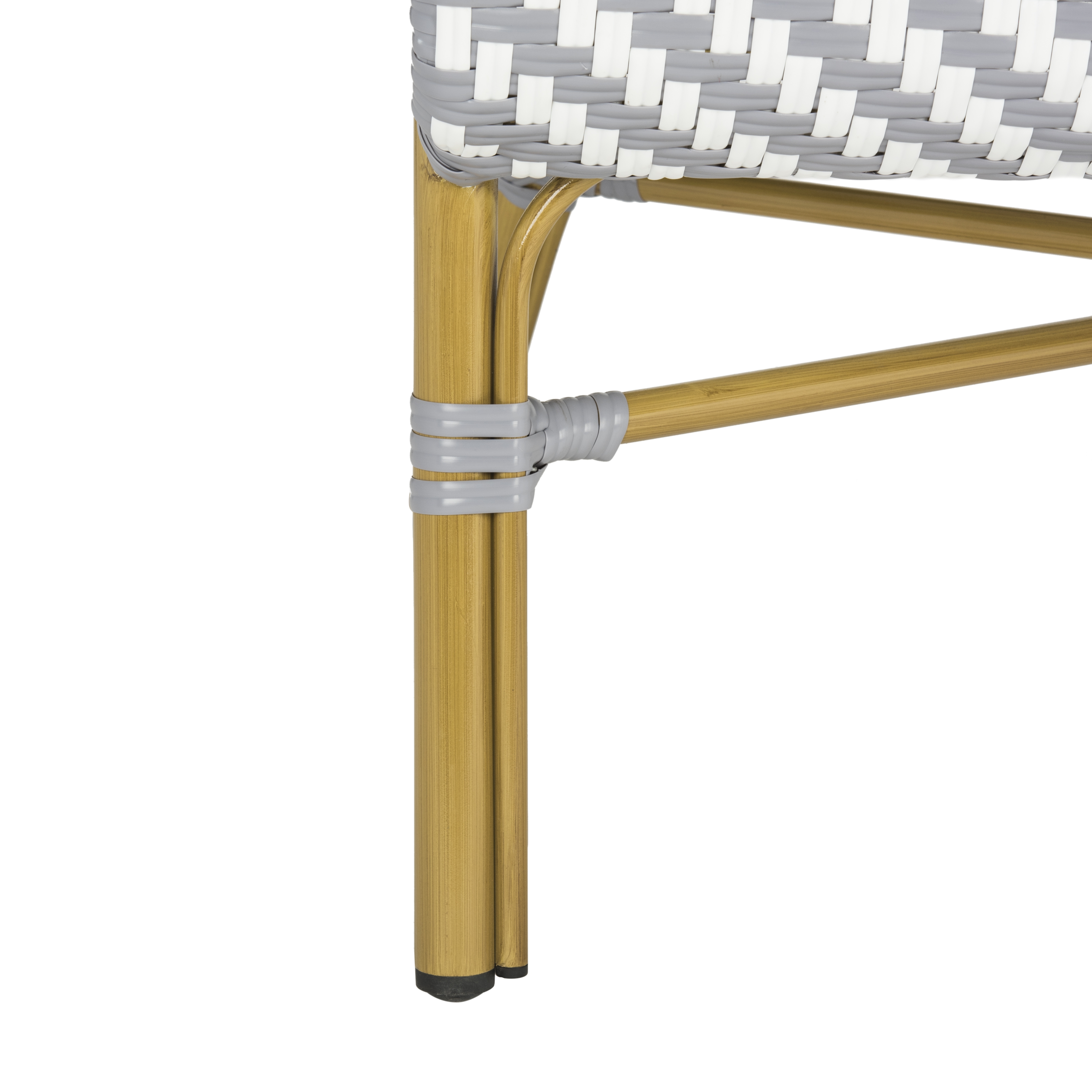 Dandra Herringbone Rattan Settee - Grey/White - Safavieh - Image 6