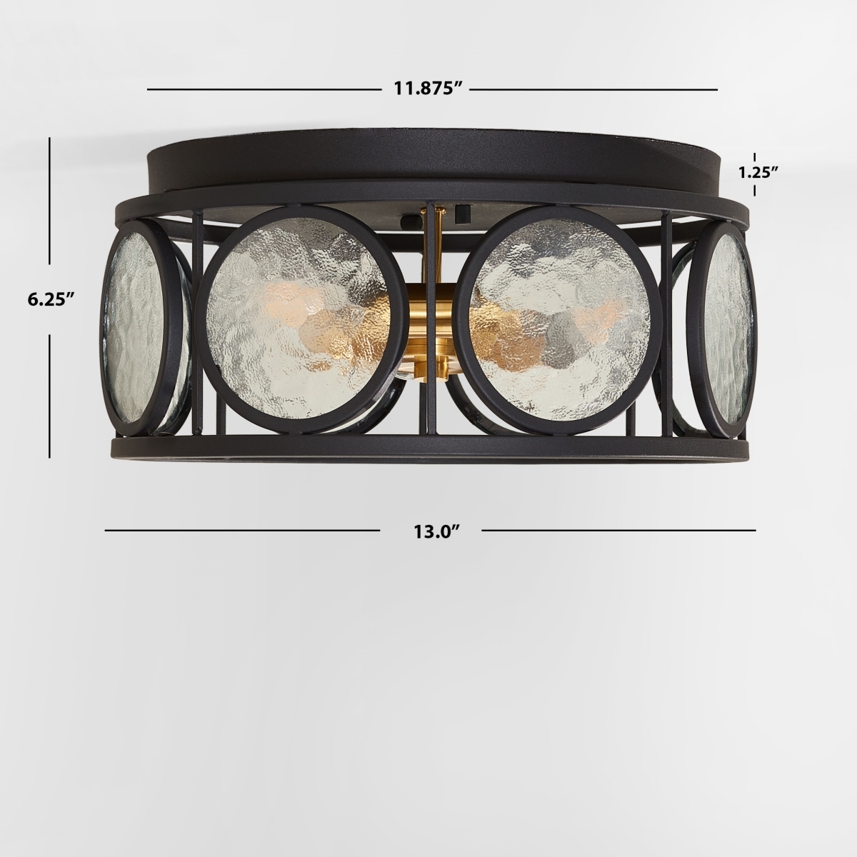 Ander 3Lt 13" Flush Mount - Black - Safavieh - Image 9