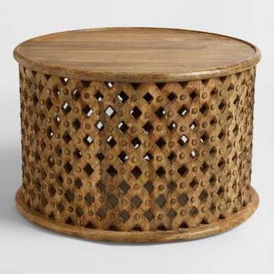 Lattice Design Carved Wood Coffee Table - Image 0