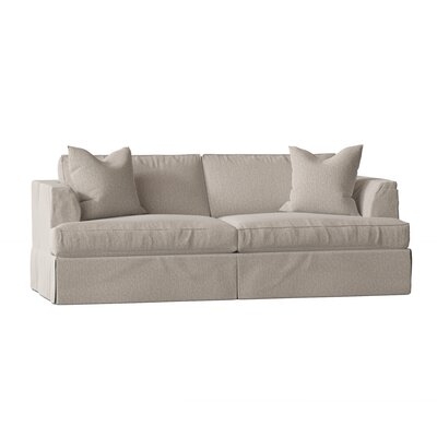 Lucia 93" Recessed Arm Slipcovered Sofa Bed - Image 1