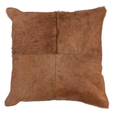 Square Leather Pillow Cover & Insert - Image 0