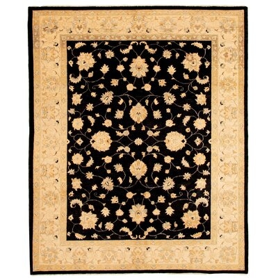 One-of-a-Kind Allahna Hand-Knotted 2010s Chobi Black 8'4" x 9'10" Wool Area Rug - Image 0
