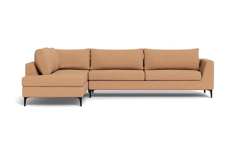 Asher Leather 3-Seat Sectional with Left Bumper - Image 0