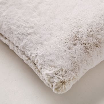 Faux Fur Chinchilla Pillow Cover, 12"x21", White - Image 3