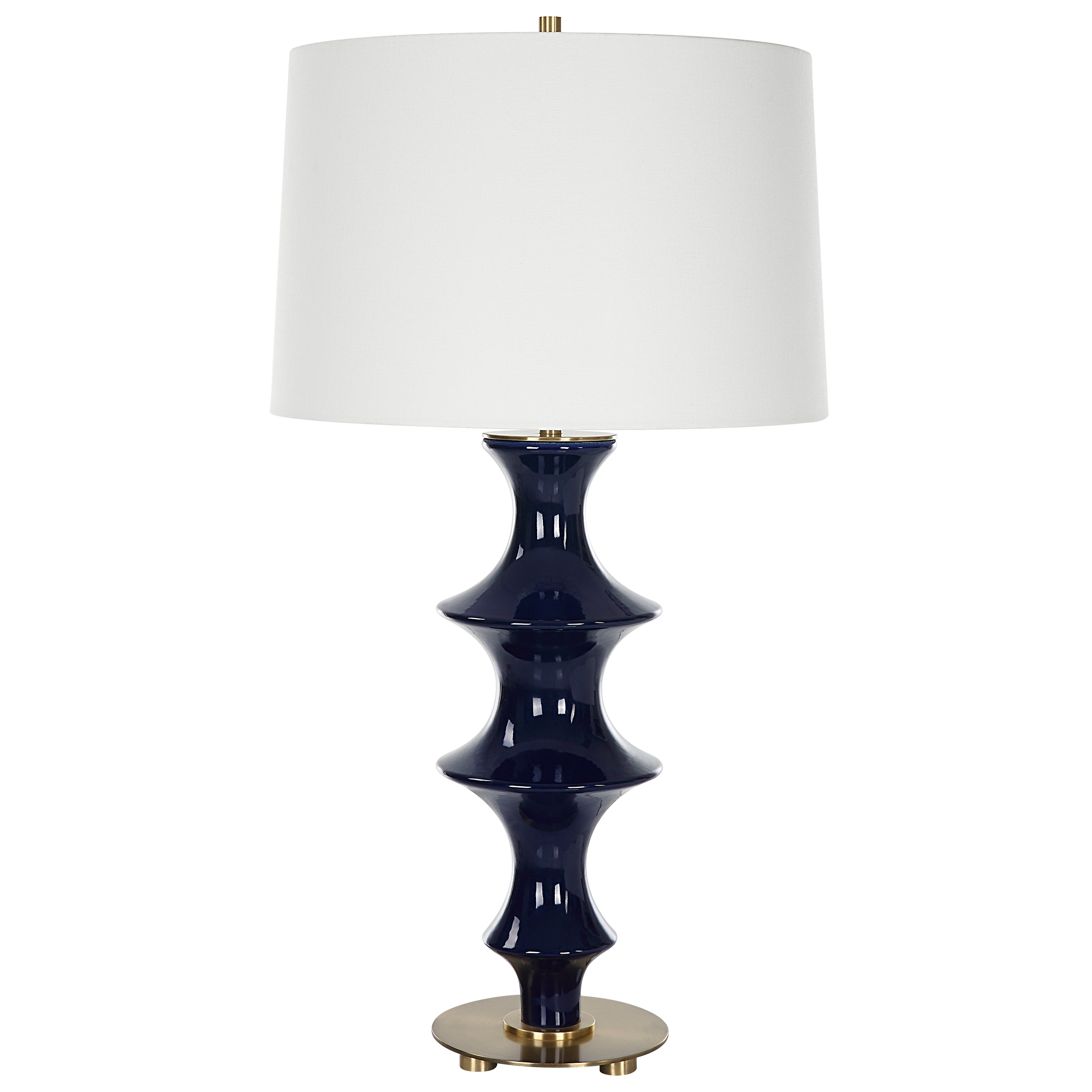 Coil Sculpted Blue Table Lamp - Image 3