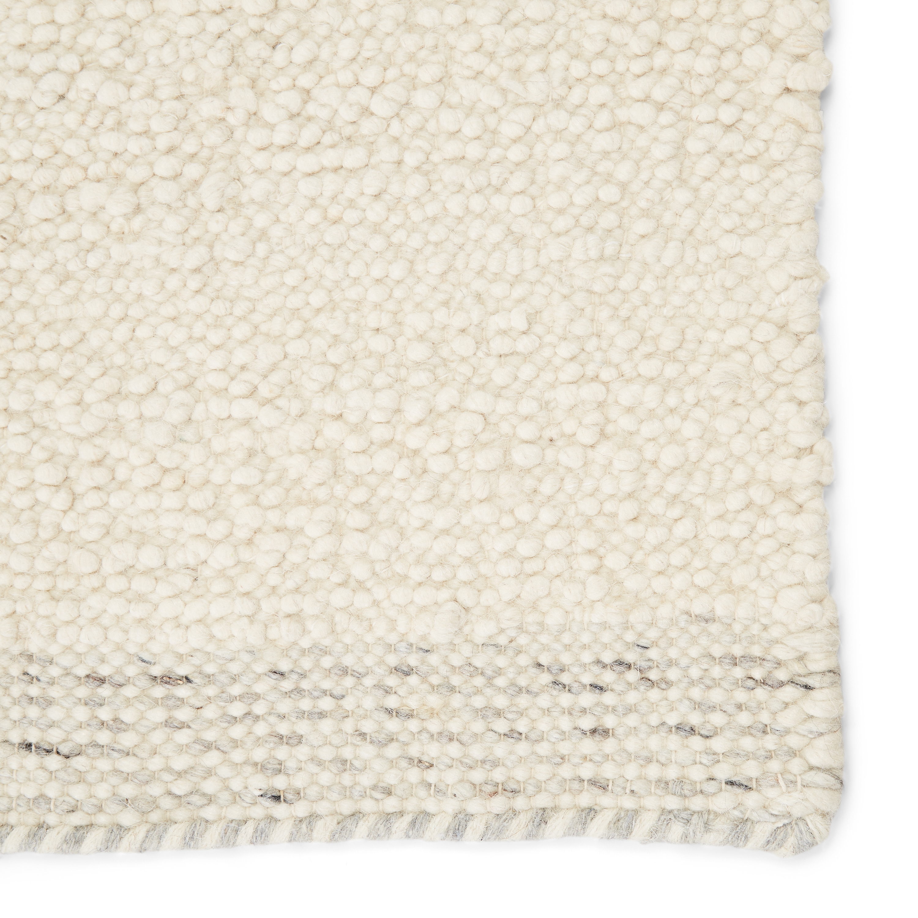 Alondra Handmade Solid Cream/ Light Gray Area Rug (10'X14') - Image 3