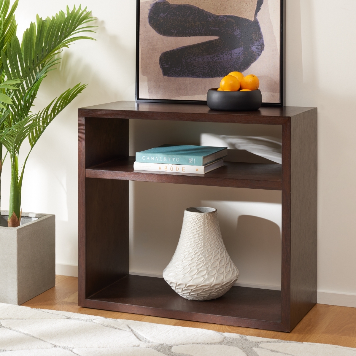 Munson 2 Shelf Console Table - Dark Oak - Safavieh - Image 1