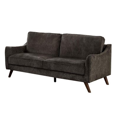 Sofa With Curved Track Arms And Splayed Legs, Dark Gray - Image 0