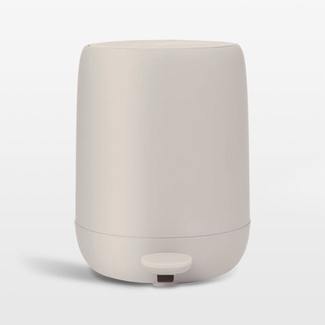Blomus SONO 1.3-Gallon Moonbeam Cream Pedal Trash Bin - Image 0