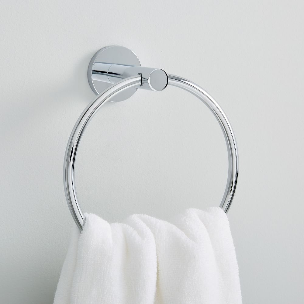 Modern Overhang Towel Ring, Chrome - Image 0