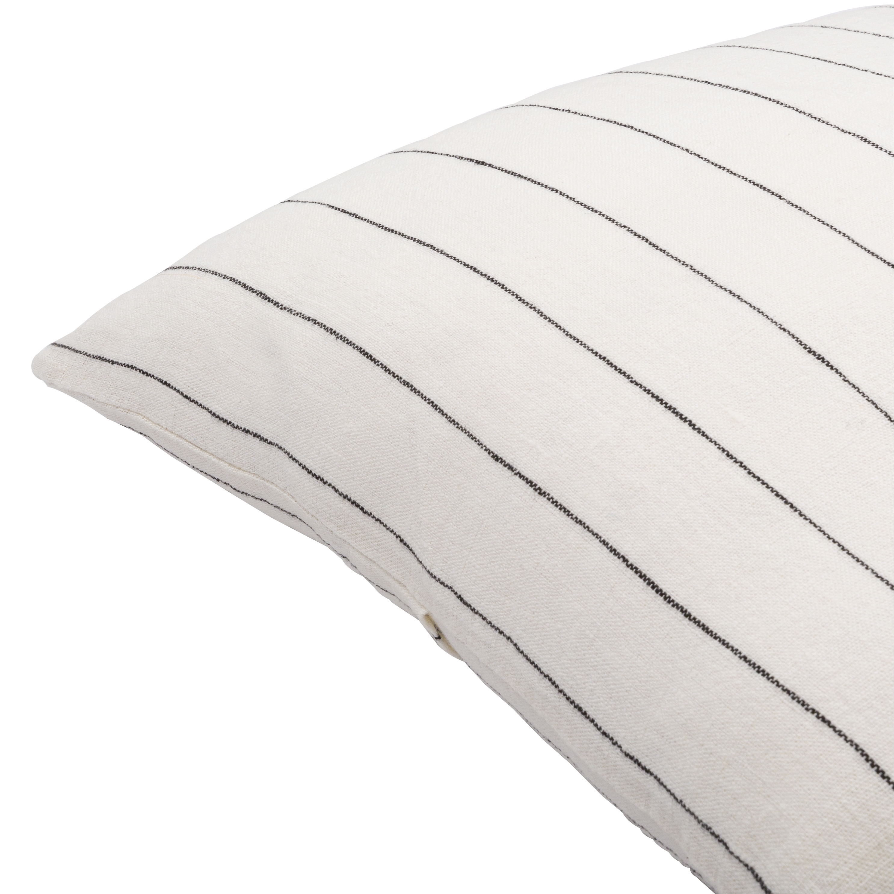 Linen Stripe Buttoned Throw Pillow, 18" x 18", with poly insert - Image 2
