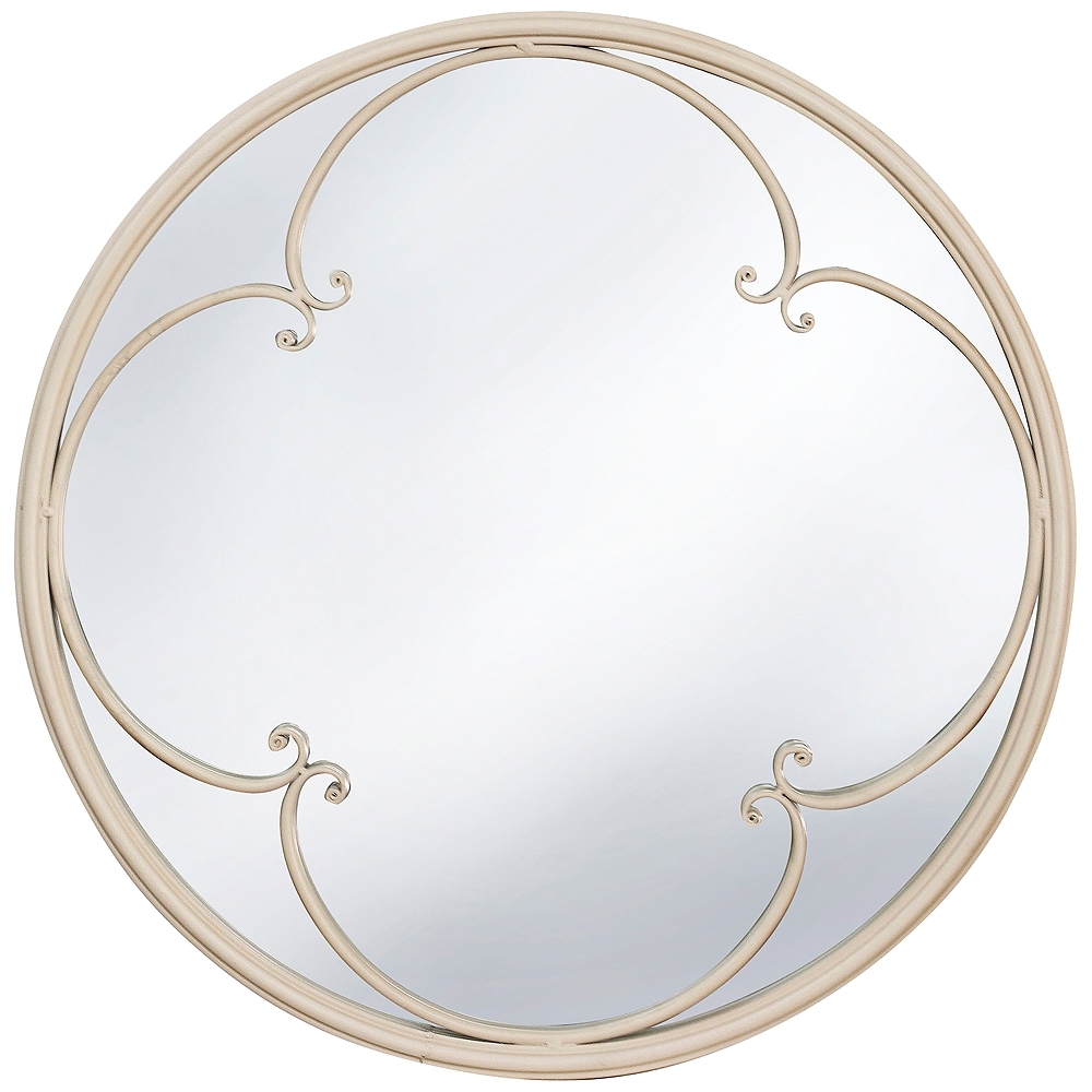 Taylor Painted Taupe 23" Round Window Pane Wall Mirror - Style # 88W89 - Image 0