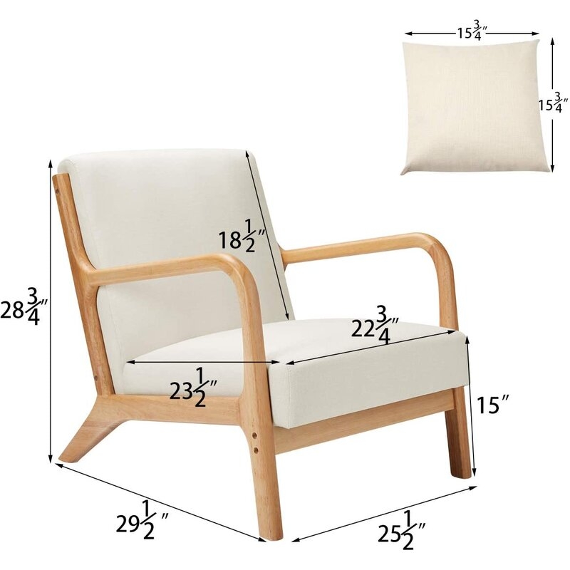 Heberling 25.5'' Wide Linen Armchair - Image 2