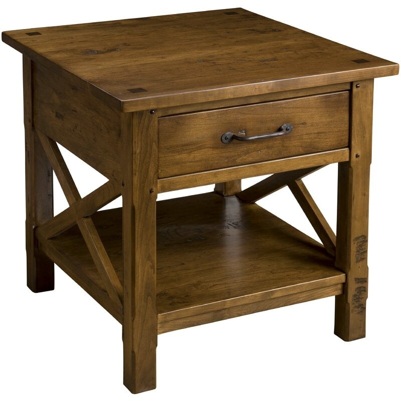 MacKenzie-Dow Elements End Table with Storage Color: Nautilus - Image 0