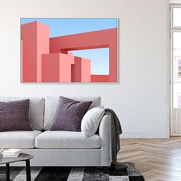 Oliver Gal Architecture Geo 36x24 Pink Framed Art - Image 3
