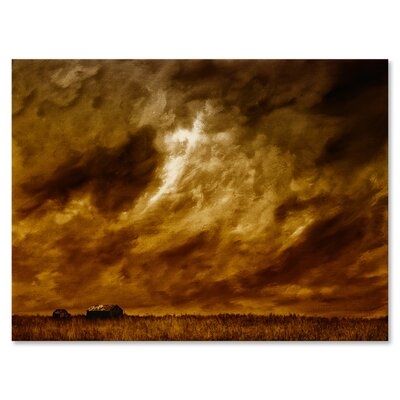 Desert Farmhouse Under Cloudy Sky In Washington II - Farmhouse Canvas Wall Art Print - Image 0