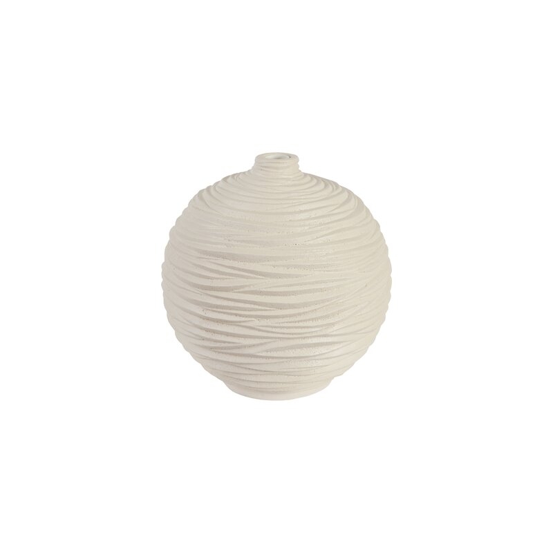 Phillips Collection Waves Off White 12"" Indoor / Outdoor Resin Table Vase - Image 0