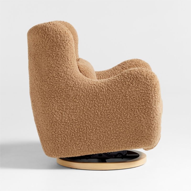 Babyletto x Nursery Works Solstice Brown Shearling Nursery Glider Chair - Image 2