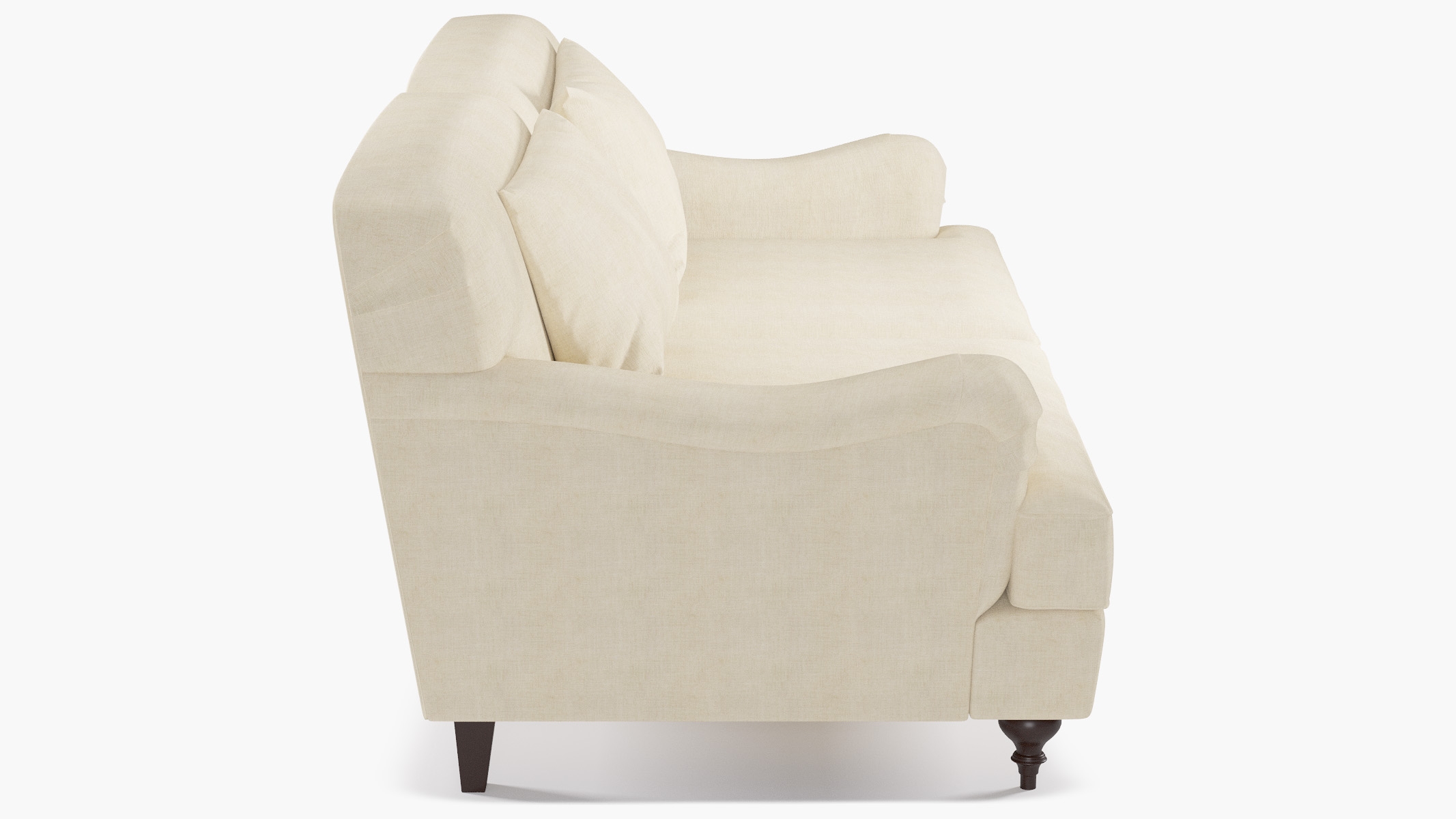 English Roll Arm Sofa, Talc Everyday Linen, Walnut - Image 2