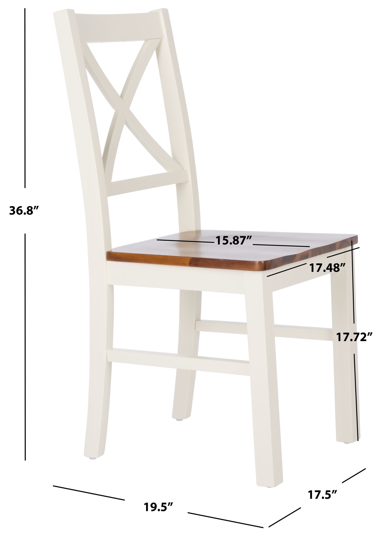 Akash Dining Chair - White / Natural - Safavieh - Image 9
