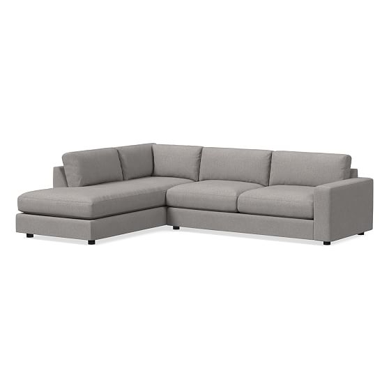 Urban Sectional Set 20: Right Arm 3 Seater Sofa, Left Arm Terminal Chaise, Poly, Heathered Tweed, Cement, Concealed Support - Image 0
