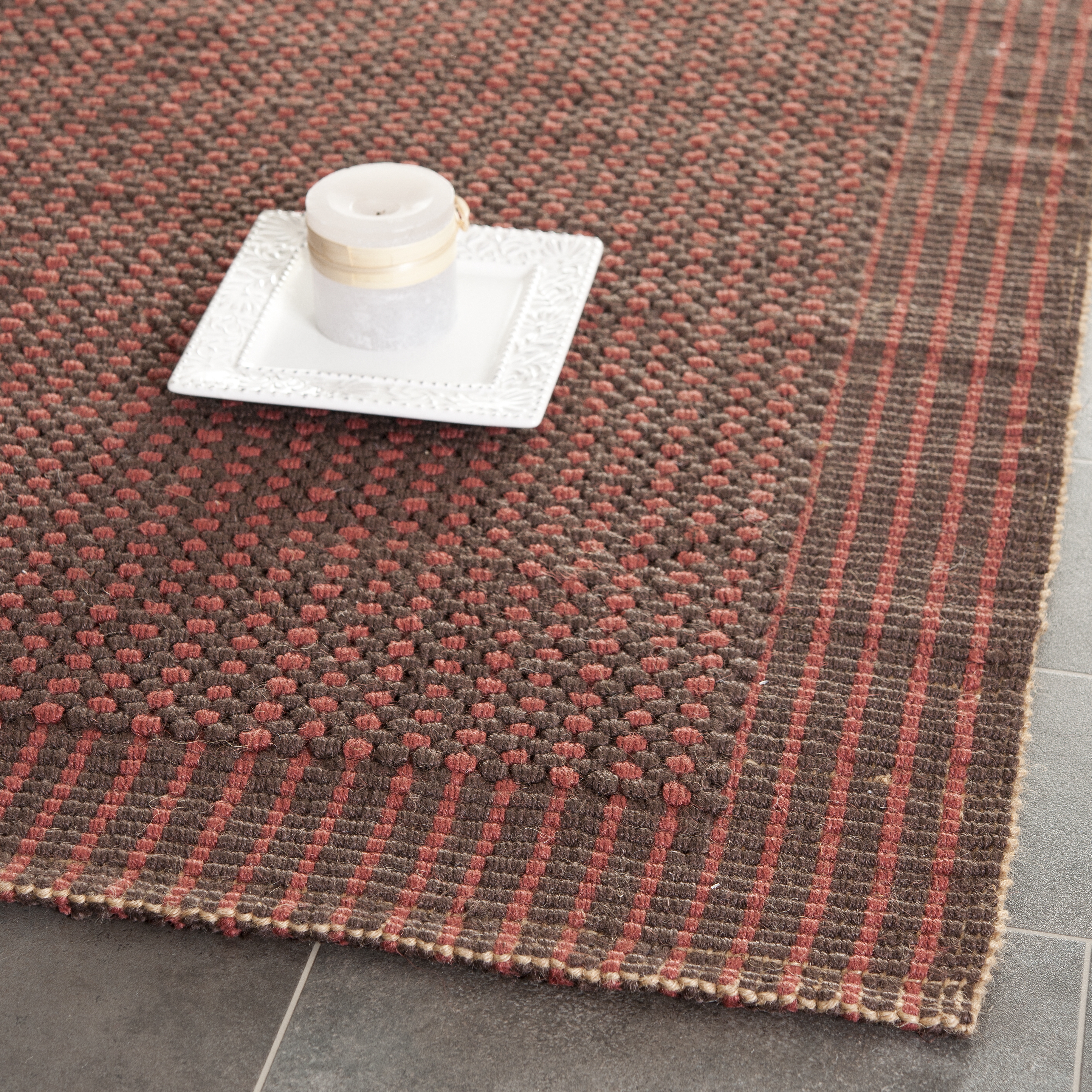 Arlo Home Hand Woven Area Rug, NF451A, Brown/Rust,  2' 6" X 8' - Image 2