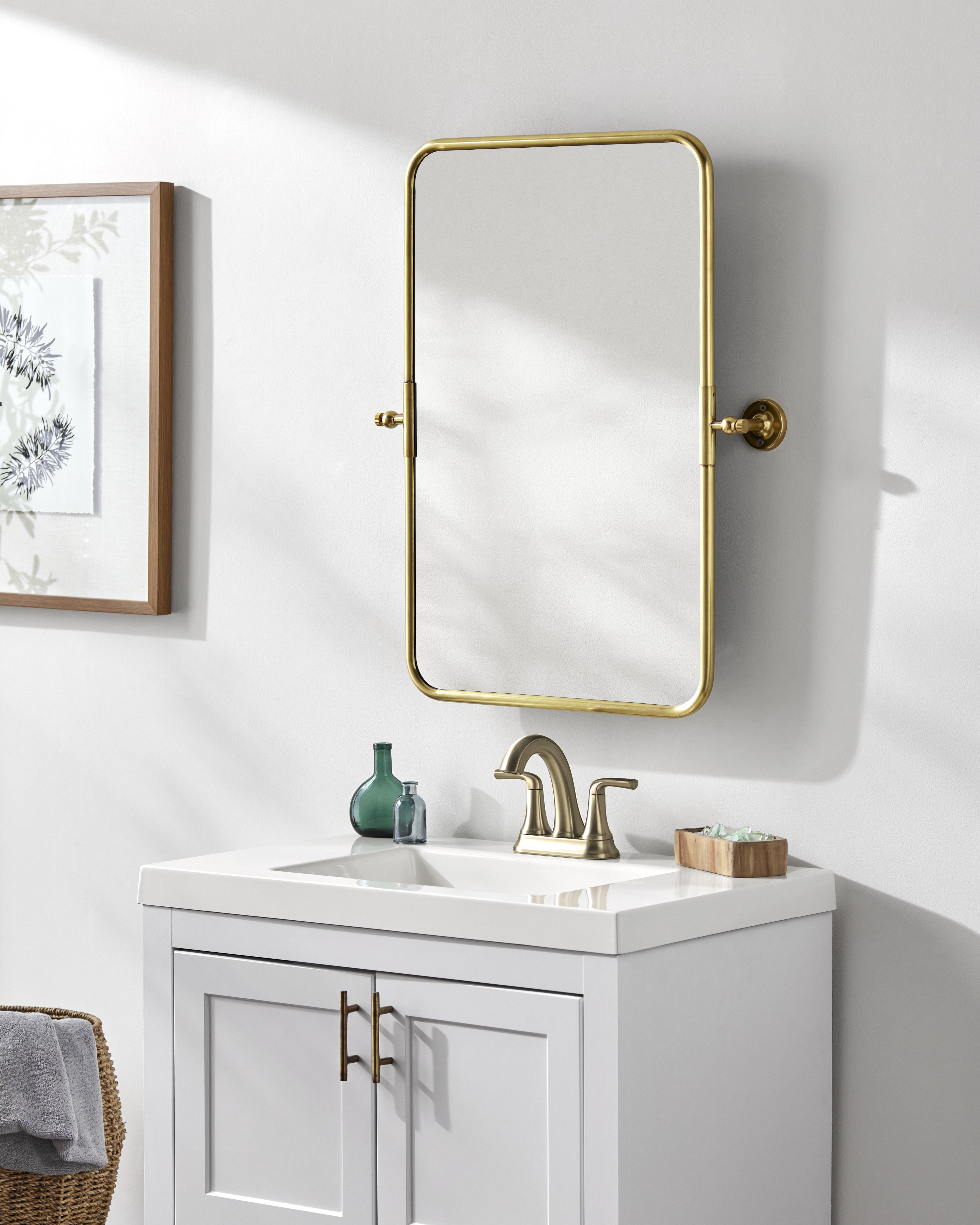 Burnish Gold 30"H x 25"W x 4"D Accent Mirror - Image 1