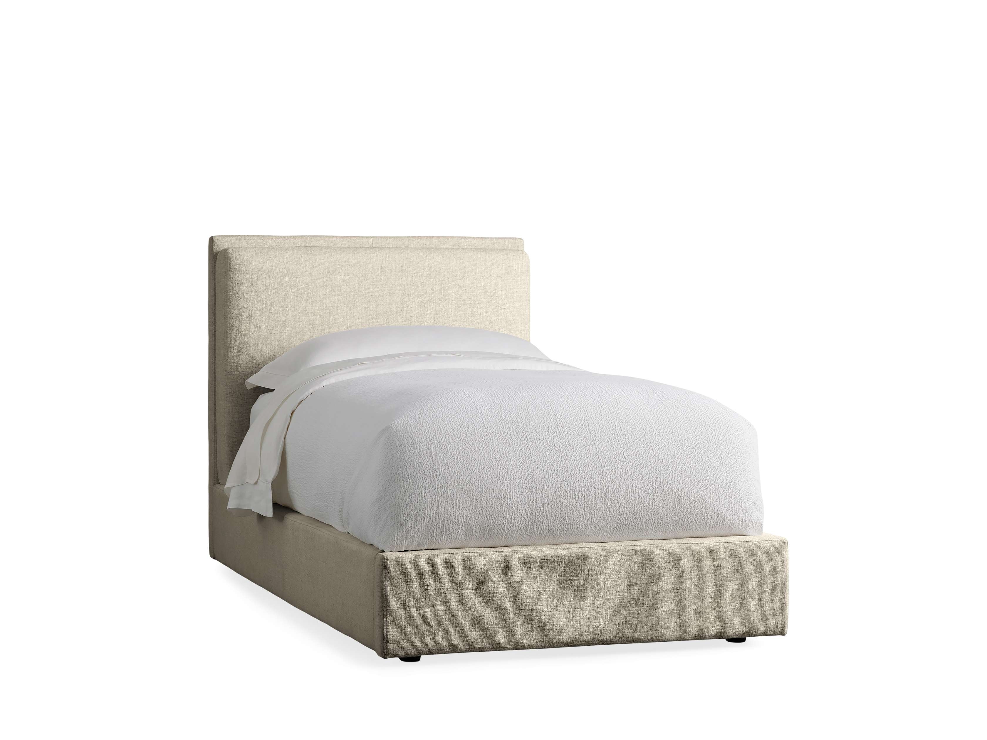 Lennon Twin Bed in Upholstered None  Nomad Linen - Image 0