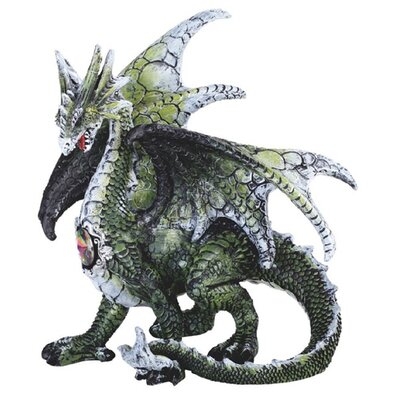 5.5"H Green Dragon Statue Fantasy Decoration Figurine - Image 0