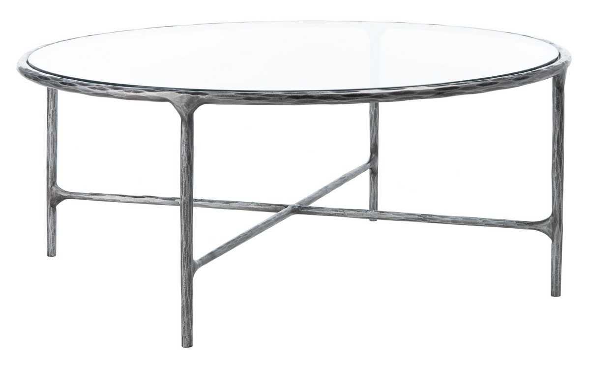 Jessa Round Metal Coffee Table - Silver - Image 5