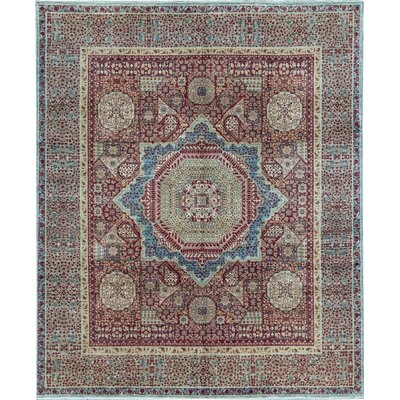 One-of-a-Kind Hand-Knotted Red/Blue 8'4" x 10' Wool Area Rug - Image 0