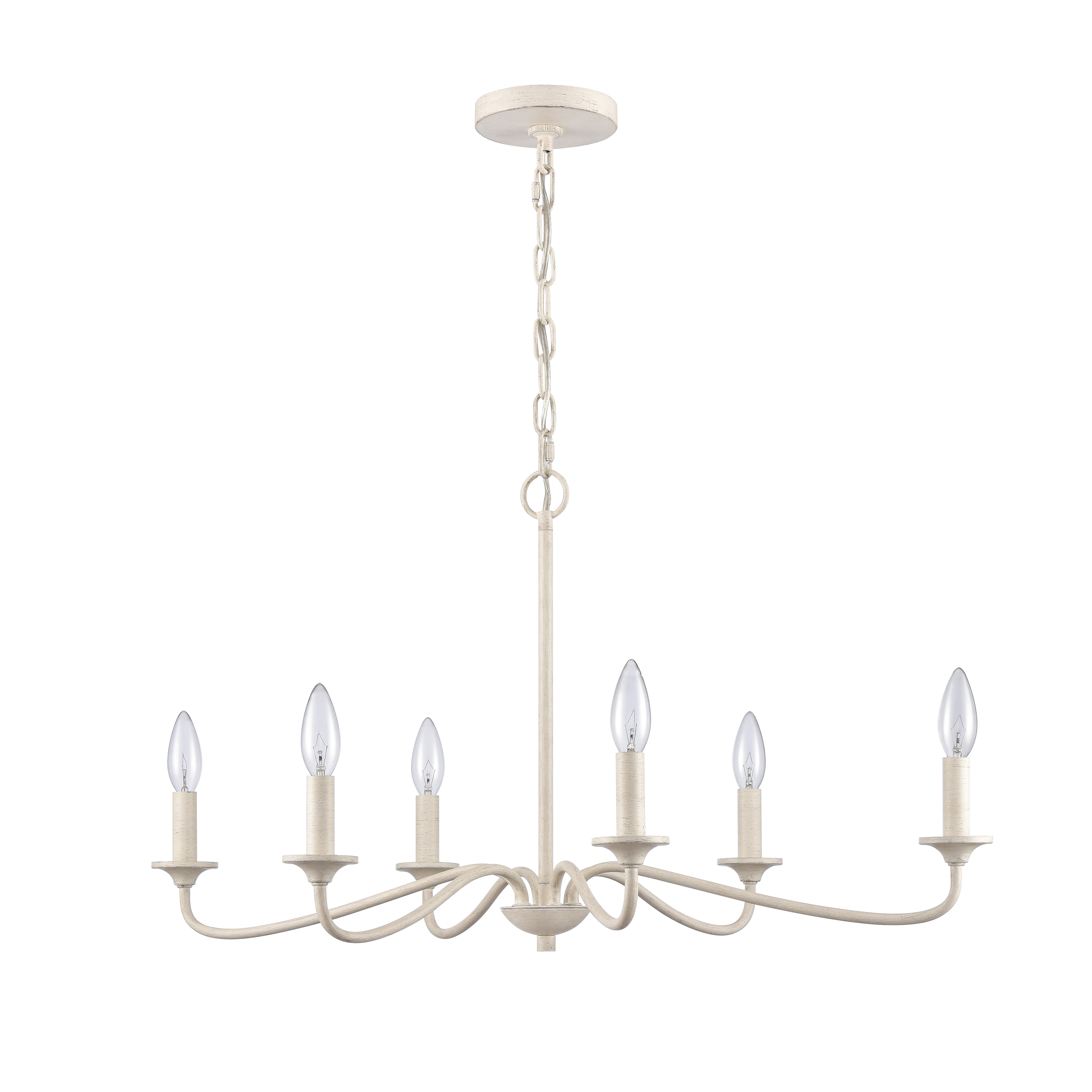 Quinn 30'' Wide 6-Light Chandelier - Antique White - Image 1