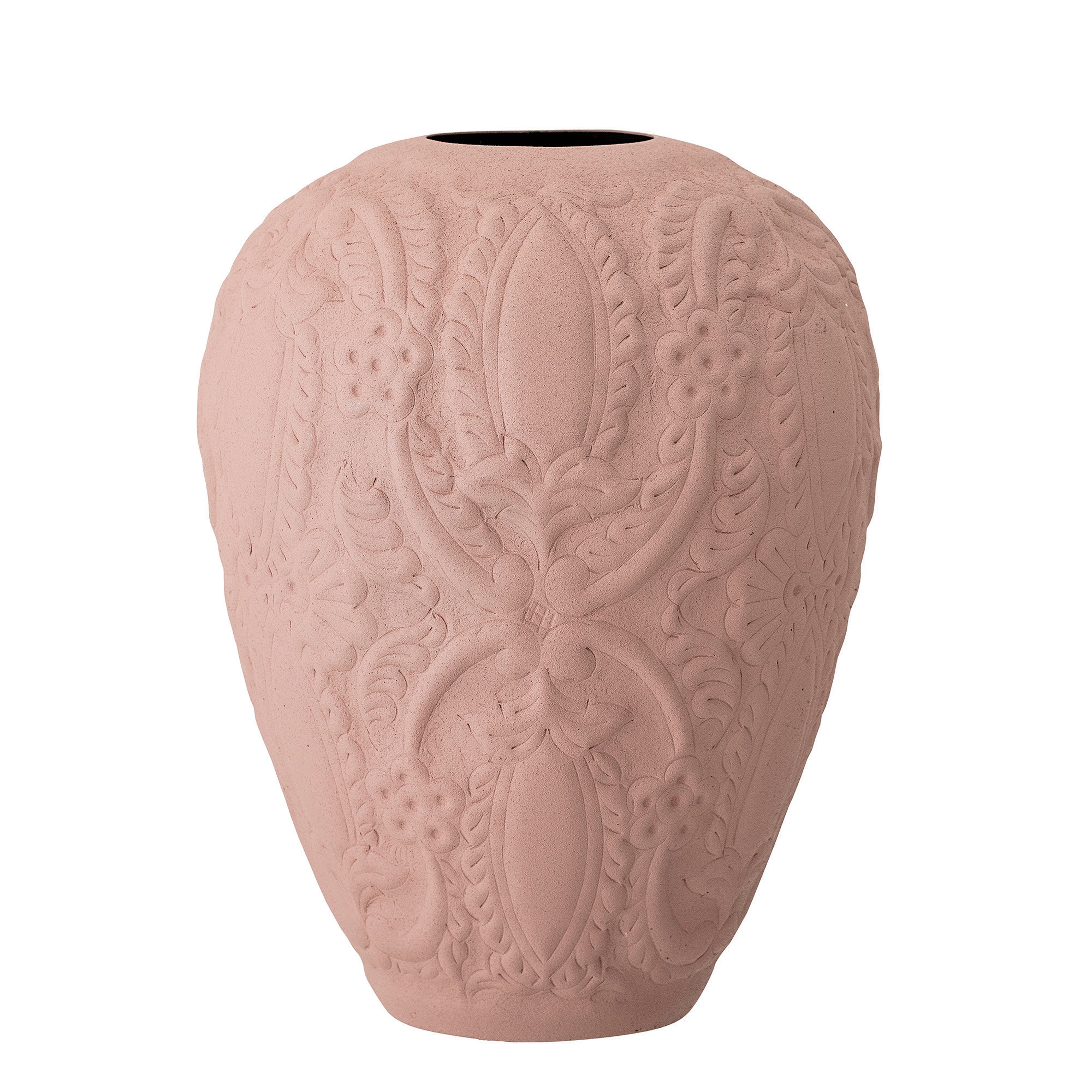 10.75"H Embossed Metal Vase with Matte Finish - Image 0