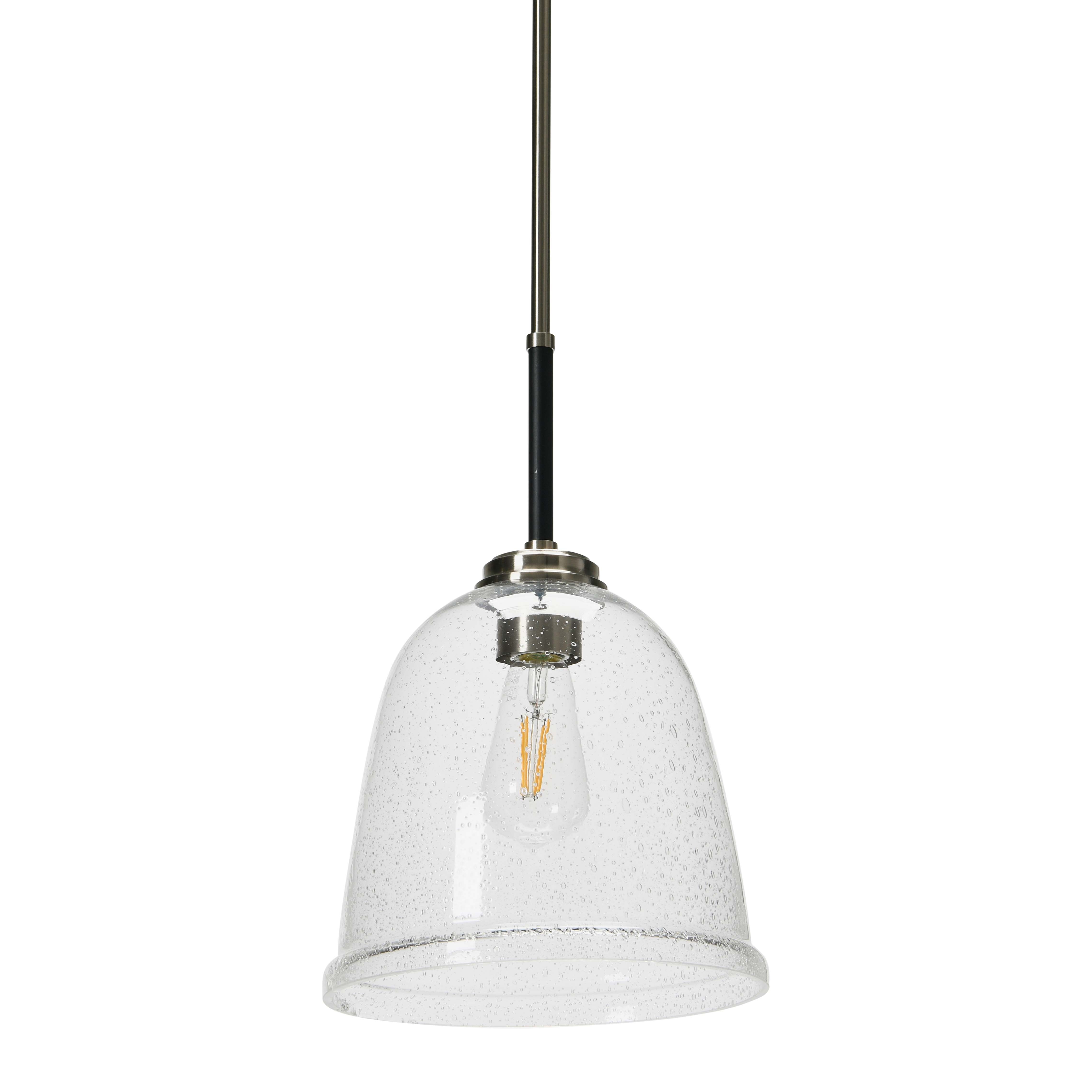 Robert Stevenson Lighting Landry - Seedy Glass and Metal Ceiling Light, Black and Nickel - Image 0